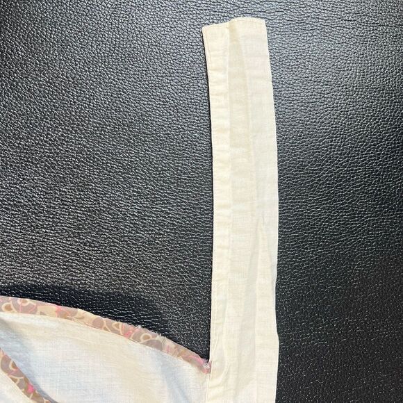 Vintage Half Apron with Yellow terry cloth Floral Embroidery pockets retro Mod - Picture 8 of 10